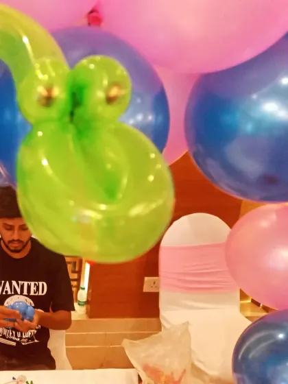 A balloon artist is a classic addition to any kids' party. My artist can create a variety of fun shapes and animals, providing entertainment and a take-home souvenir for the children.