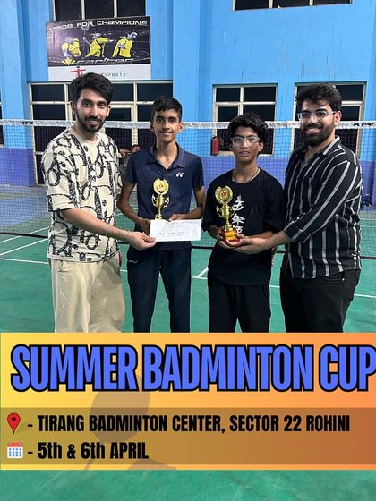 Doubles winners of the Summer Badminton Cup. These tournaments keep the competitive spirit alive even during school holidays.