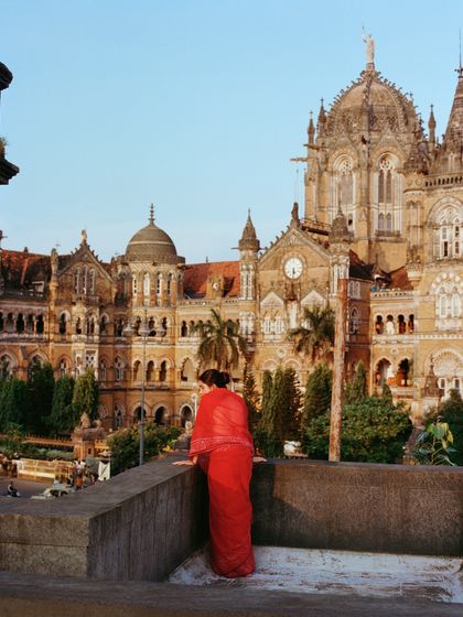 For the 'Banaras, Bombay' campaign with Tilfi, we placed the timeless elegance of a Banarasi saree against the iconic architecture of Mumbai's CST station, creating a story of two cities.