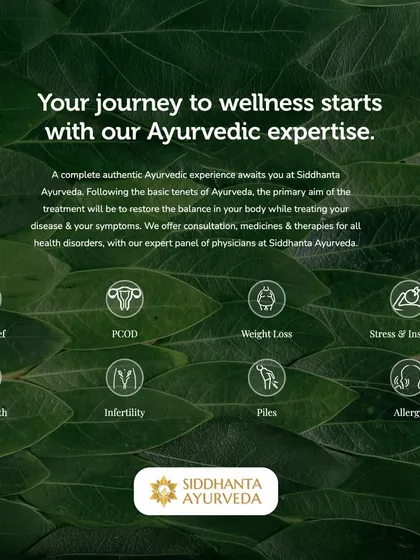 Your journey to wellness begins with authentic Ayurvedic expertise. I offer consultations, medicines, and therapies for a wide range of health disorders, always aiming to restore balance in your body.