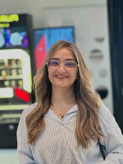 Fresh color, fresh vibes. This client is smiling and happy with her new beige blonde look, which is both trendy and flattering.