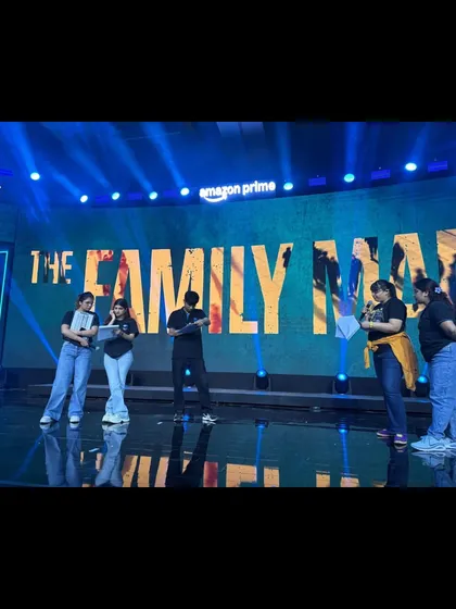 On-stage during rehearsals for Amazon Prime's 'The Family Man' Season 3 trailer launch. Our stage management team works directly with artists and crew to block scenes, check timings, and coordinate movements, ensuring everyone is prepared for a perfect live show.