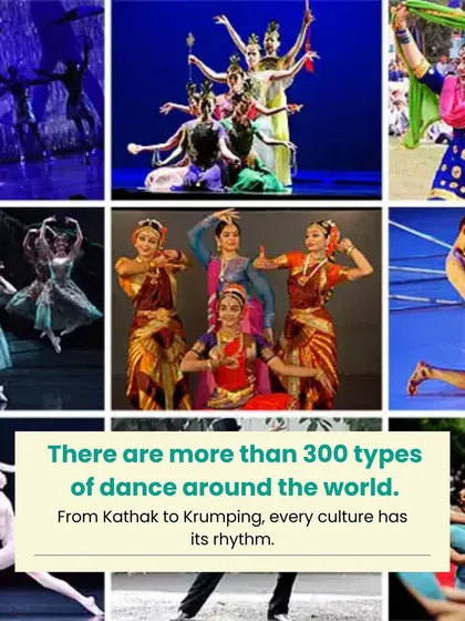 Fact two: There are more than 300 types of dance around the world, from Kathak to Krumping.