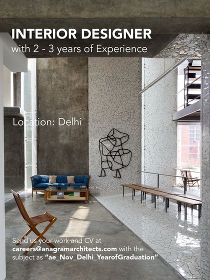 A hiring call for an experienced Interior Designer to join our Delhi office, set against the backdrop of our Artrovert project.