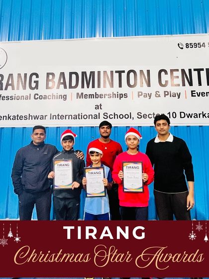 Coaches with the Christmas Star Award winners at our Dwarka center. I believe in celebrating consistency and hard work.