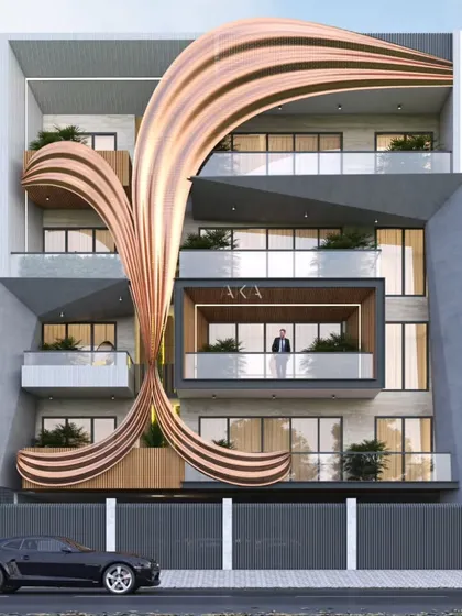 A demonstration of a parametric facade, where I used flowing, ribbon-like forms to create a sculptural and artistic exterior. This approach allows for unique architectural expressions that move beyond traditional building shapes.