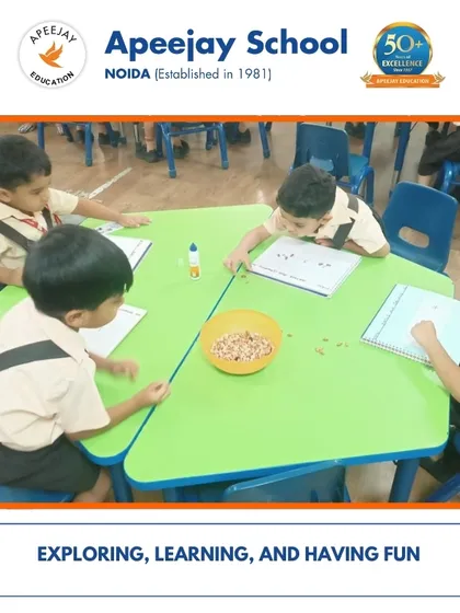 Exploring, learning, and having fun. This hands-on activity with beans and chickpeas was a perfect example of our play-based learning philosophy.