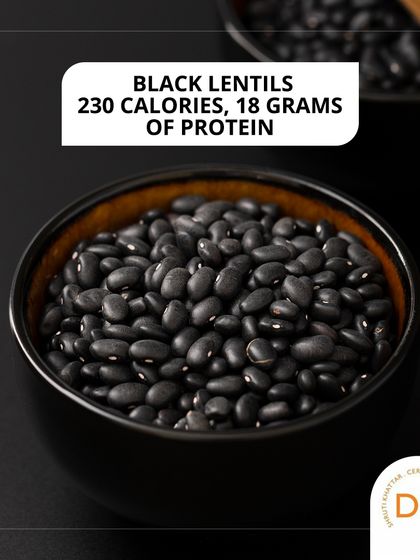 Black lentils (urad dal) are a nutritional powerhouse, offering 230 calories and 18 grams of protein. They are the star ingredient in the famous dal makhani.