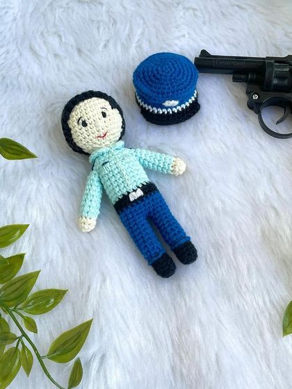 This little policeman doll is ready for duty! His police cap is removable, which adds a fun element to pretend play. He makes a great gift for a little one who dreams of being a hero.