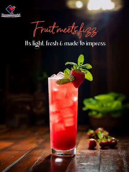 A classic strawberry and mint highball, where fresh fruit meets fizzy soda. This light and refreshing drink is a timeless favorite, made to impress with its simplicity and fresh flavors.