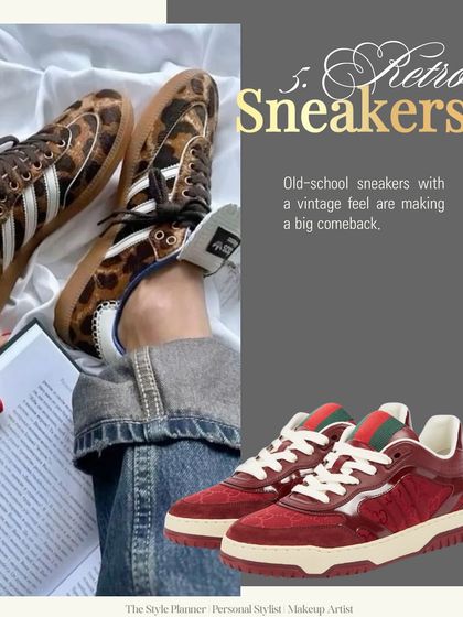 Retro sneakers with a vintage feel are a major trend. They are comfortable, cool, and add a touch of old-school charm to any outfit.