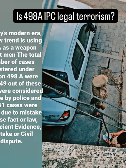 This image highlights a critical question: Is Section 498A IPC becoming a tool for legal terrorism? The data shows a significant number of cases filed under this section are found to be false or based on mistakes. This is a reality we must confront to prevent the misuse of law.
