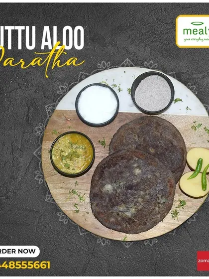 For those who prefer parathas, my Kuttu Aloo Paratha is a perfect choice. It's a wholesome and filling option for your vrat, served with a side of curd and vrat-friendly chutney.
