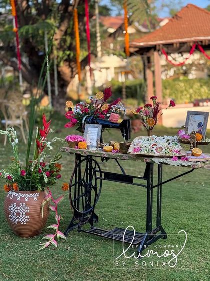 Another view of the creative jasmine station, blending tradition with vintage aesthetics in a garden setting.