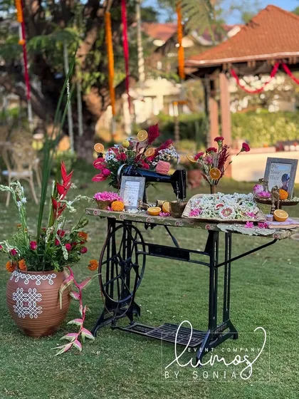 Another view of the creative jasmine station, blending tradition with vintage aesthetics in a garden setting.