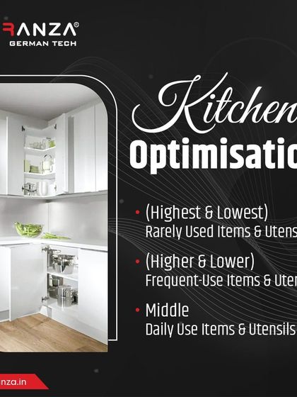 Kitchen optimization is about smart placement. I design my cabinets to store daily use items in the middle, with less frequent items higher or lower.