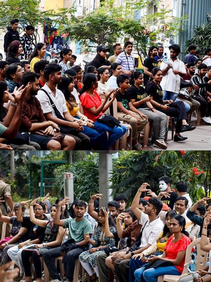 The audience at Sign Fest, fully engaged and learning together. We create a space where hearing and Deaf communities can interact, share stories, and celebrate ISL.