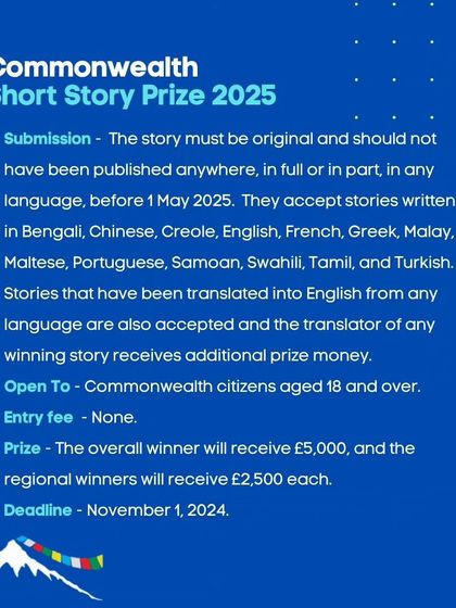 The Commonwealth Short Story Prize 2025 is a major opportunity for Commonwealth citizens. It accepts stories in many languages, including translations.