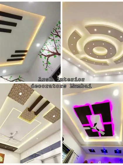A collection of bedroom false ceiling designs, showing how to create a stylish look with simple lines and warm lighting.