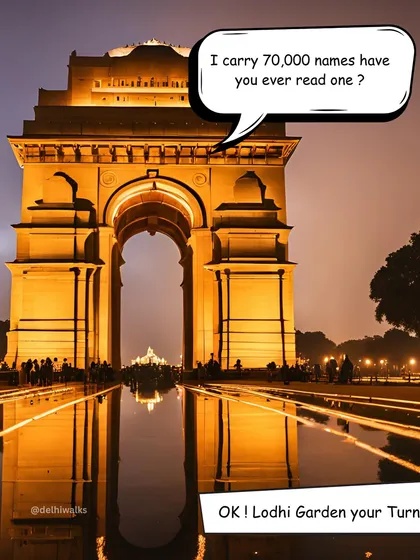 India Gate asks a poignant question: "I carry 70,000 names, have you ever read one?" A reminder of the personal sacrifices behind the grand monument.