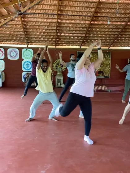 We find yoga in dance and free movement. Students let loose in the shala, expressing themselves through joyful, uninhibited motion.