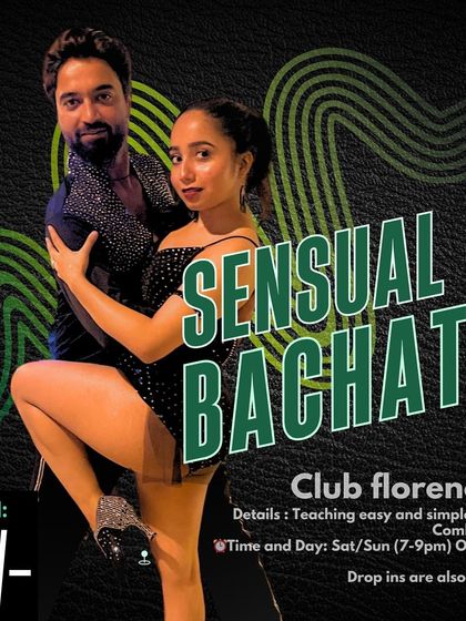 This poster highlights our Sensual Bachata classes, which focus on simple, easy to learn combinations for all levels. Drop in sessions are always welcome.