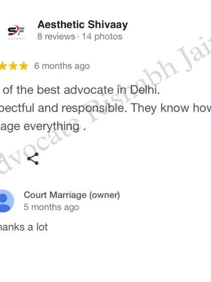 Client satisfaction is my biggest motivation. This feedback from a happy client highlights my commitment to being responsible and managing every aspect of a case with respect and care.