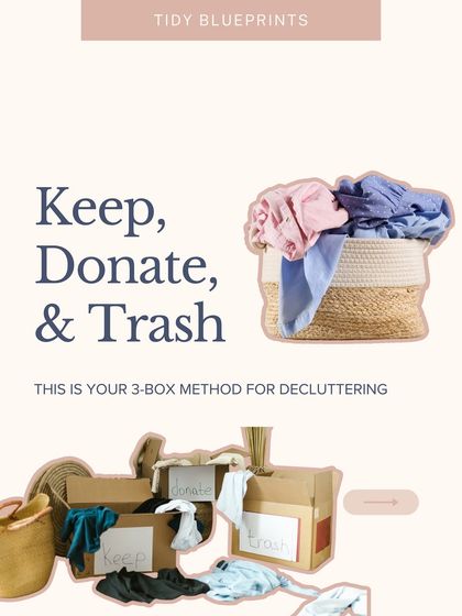 The 3-box method is a lifeline for anyone drowning in clutter. This guide introduces the simple and effective process of using "Keep," "Donate," and "Trash" boxes to make quick decisions.