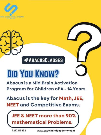 Did you know? The abacus is a mid-brain activation program and is key for building a foundation for competitive exams like JEE and NEET, where math skills are critical.