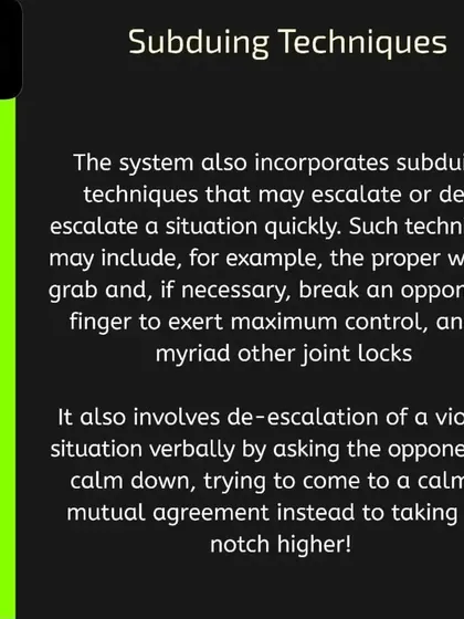 Pillar 5: Subduing Techniques. Not every situation requires maximum force. I also teach control holds, joint locks, and verbal de-escalation tactics to manage a situation without unnecessary violence.