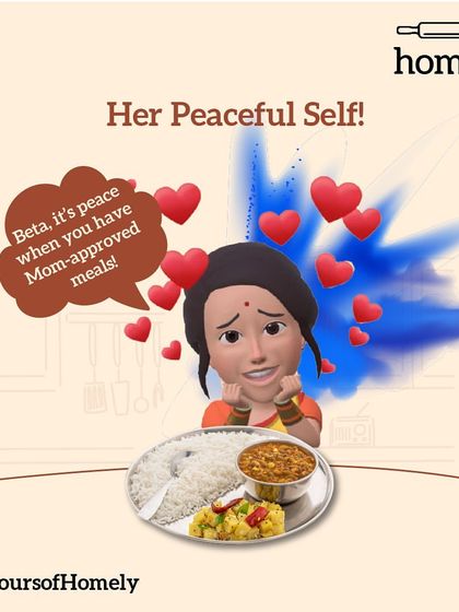 Another colour of mom. Her peaceful self, who finds joy and peace when she sees us having proper, mom-approved meals.