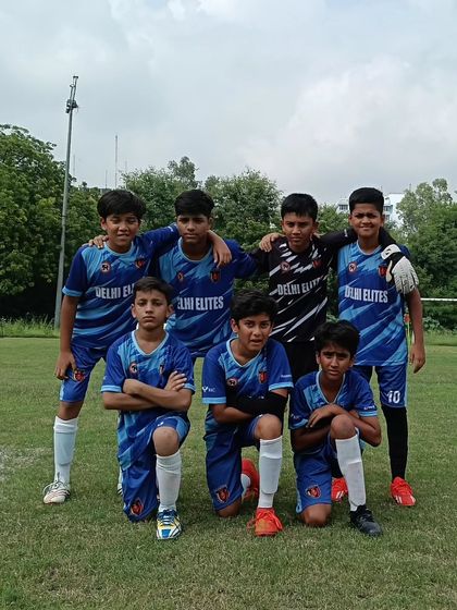 Our U-13 team posing for a pre-game photo, ready for their match against Tribal FC.