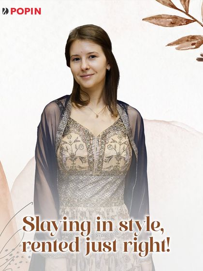 Slaying in style, rented just right. This graphic highlights another beautiful client enjoying her premium rental outfit.