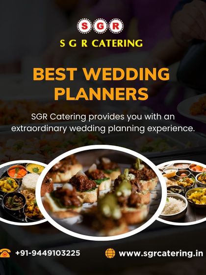 As wedding planners, we are experts in creating unforgettable events. This collage shows a variety of our food, from traditional thalis to modern appetizers, showcasing our diverse menu planning.