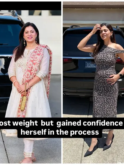 She did not just lose weight. She gained herself back in the process. This picture captures the essence of Amrruta's transformation: a journey of rediscovering her confidence and inner strength.