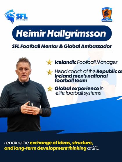Heimir Hallgrímsson, our Football Mentor and Global Ambassador. He leads the exchange of ideas and long term development thinking that defines our football program.