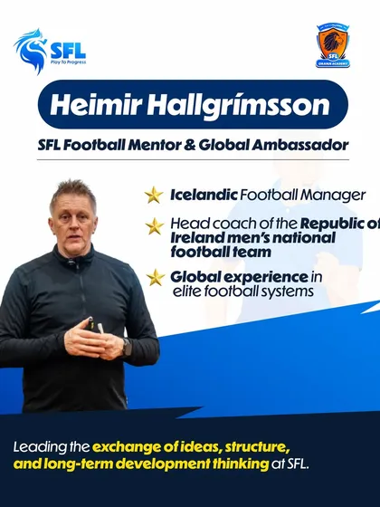 Heimir Hallgrímsson, our Football Mentor and Global Ambassador. He leads the exchange of ideas and long term development thinking that defines our football program.