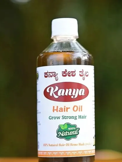 A classic product shot of my Kanya Hair Oil. This is the bottle that holds the 200-year-old Ayurvedic formula for hair health.