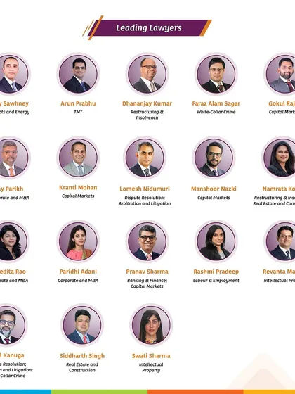 A showcase of our 'Leading Lawyers' as ranked by Legal Era, highlighting our top practitioners in Projects and Energy, TMT, Restructuring, White-Collar Crime, and Intellectual Property.