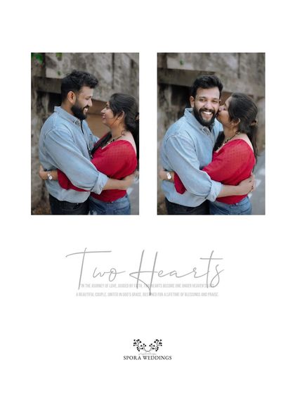 A beautifully designed collage of the couple, celebrating their "Two Hearts" becoming one.