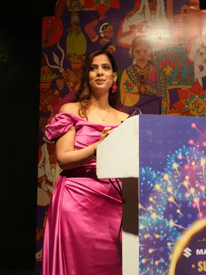 Speaking at the Maruti Suzuki family get-together. My goal is to be a warm and welcoming host for everyone in the room.