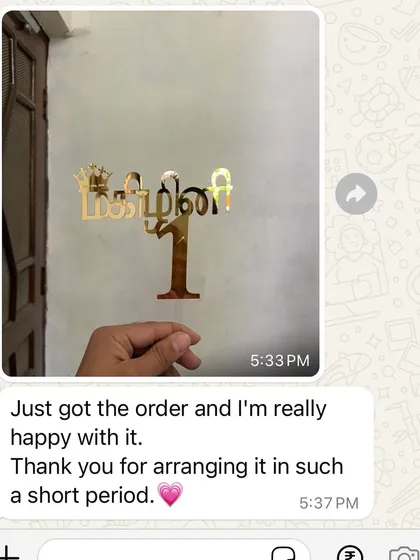 "Just got the order and I'm really happy with it. Thank you for arranging it in such a short period." I always do my best to accommodate rush orders whenever possible!