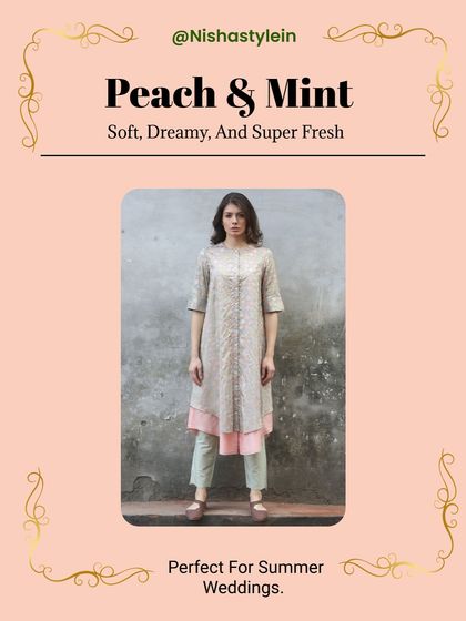 A soft, dreamy, and super fresh combination: Peach and Mint. This pairing is perfect for summer weddings and daytime functions.