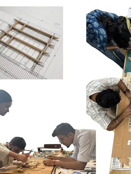 Behind the scenes in our model making workshop. Our team meticulously crafts physical models to test and refine our designs, ensuring every detail is considered.