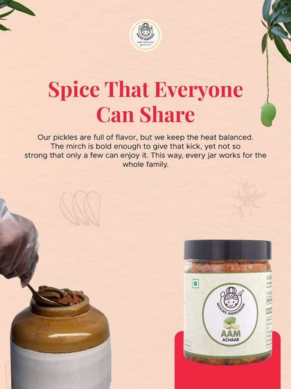 We make our pickles with a spice level that everyone in the family can enjoy. The flavor is bold and gives a kick, but it's not so strong that only a few can handle it.