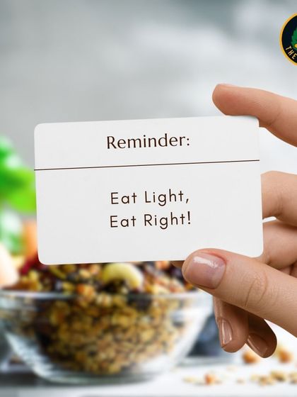 A friendly reminder to share with your loved ones: Eat Light, Eat Right. It's a simple mantra for a healthier life.