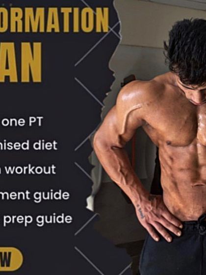 A graphic detailing my transformation plan. I provide everything from customized diets and workouts to supplement and contest prep guidance.