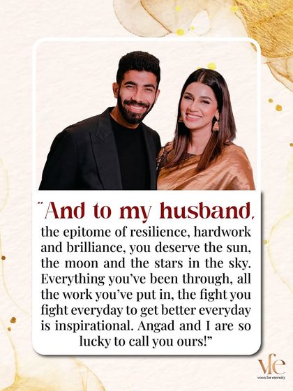 Sanjana's tribute to her husband as the "epitome of resilience, hardwork and brilliance" is a beautiful example of being each other's loudest cheerleader.