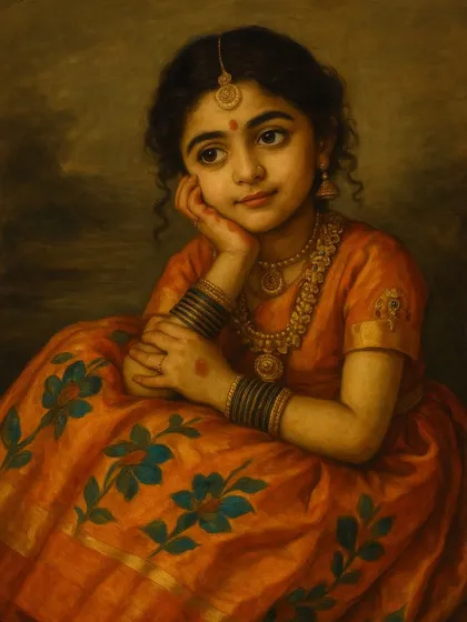 Inspired by the timeless elegance of Raja Ravi Varma paintings, I create fine art portraits that celebrate our culture. This session combines traditional attire and classic lighting to turn a photograph into a masterpiece.