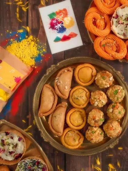 Food is central to every festival. For Holi, I craft colourful and traditional sweets like gujiyas, laddoos, and more, bringing the authentic taste of the celebration to your party.